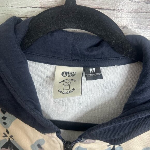 Picture clothing Navy and Cream Hooded Onesie don’t panic go organic medium - Picture 5 of 8